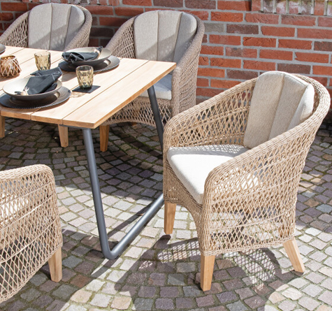 Looms Rattan Möbel Pforzheim - Draussen Essen - Rattan Sessel Long Beach