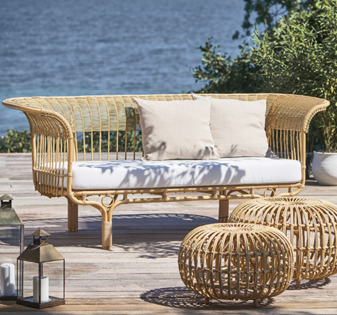 Looms Rattan Gartenmöbel Pforzheim - Rattan Lounge-Sofa - Belladonna