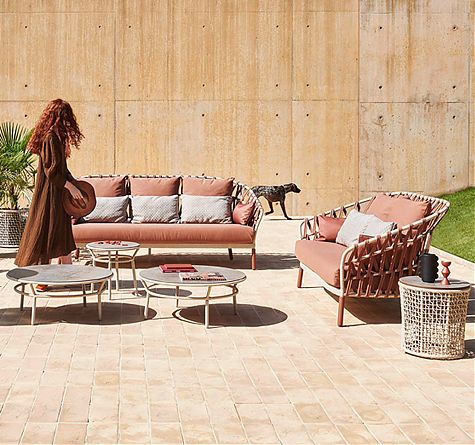 Outdoor Rope Lounge Emma cross Rattan Loom Korb Mobel looms