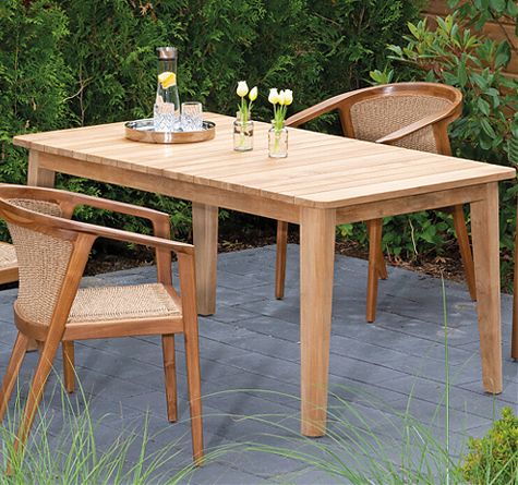 Looms Rattan Gartenmöbel Pforzheim - Teaktisch Cheyenne