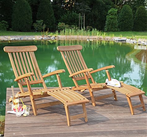 Looms Teak Gartenmöbel Pforzheim - Teak Deckchair Manhattan