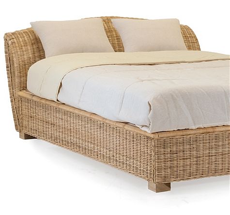 Looms Rattan Möbel Pforzheim - Rattan Bett - Retro