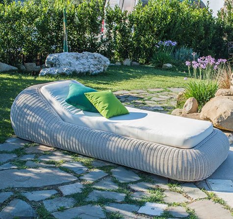 Looms Rattan Gartenmöbel Pforzheim - Rattan Sonnenliege Ciabatta