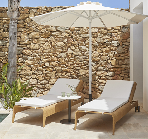 Looms Rattan Gartenmöbel Pforzheim - Rattan Sonnenliege YU