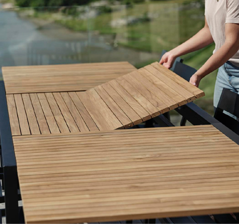 Looms Rattan Möbel Pforzheim - Teak Auszugtisch Naos