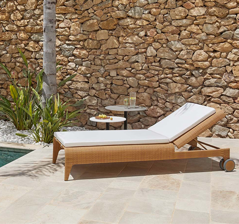 Looms Rattan Gartenmöbel Pforzheim - Rattan Sonnenliege YU