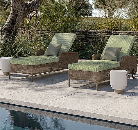 Looms Rattan Gartenmöbel Pforzheim - Rattan Sonnenliege Cogolin