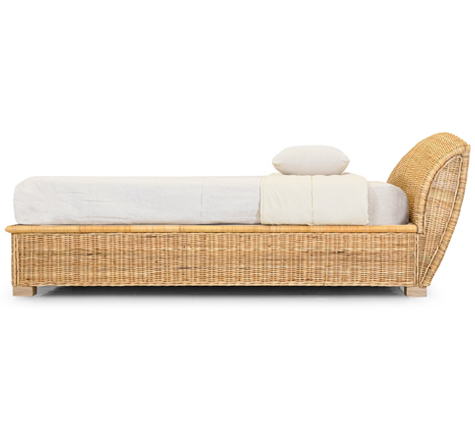 Looms Rattan Möbel Pforzheim - Rattan Bett - Retro