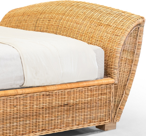 Looms Rattan Möbel Pforzheim - Rattan Bett - Retro