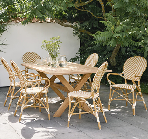 Looms Rattan Gartenmöbel Pforzheim - Rattan Stuhl Isabell chevron exterior