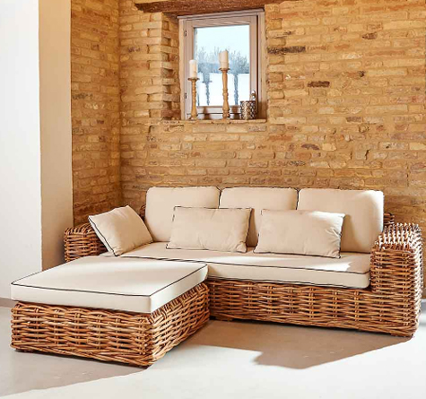 Looms Rattan Möbel Pforzheim - Rattan Divan Savana