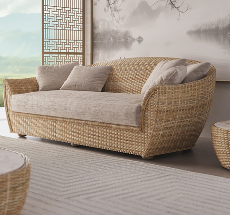 Looms Rattan Möbel Pforzheim - Rattan Sofa Retro