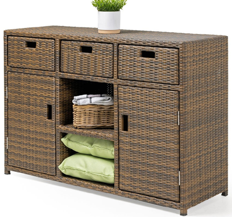 Looms Rattan Garten Möbel Pforzheim - Rattan Kommode outdoor