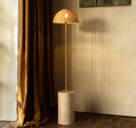 Looms Rattan Möbel Pforzheim - Rattan Stehlampe Arvin